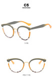 Cat's Eye Circular Flat Mirror TR90 Anti Blue Retro Eyeglass Frame Street Photo ins Trendy Glasses Frame