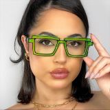 Anime flat lens ins square anti blue light TR90 eyeglasses frame personality trend cross-border online red glasses