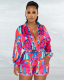 Ethnic style positioning printed casual jumpsuit