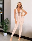 Sexy Slim Fit Open Back Jumpsuit Casual Pants
