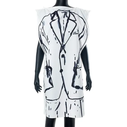 Suit printed sleeveless off shoulder zippered dress