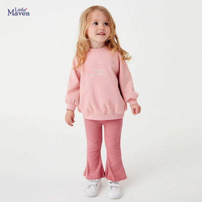 Girls' sweater set, long sleeved pants, two-piece set