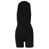 Women's sleeveless short back hollowed out slimming and hip lifting sports jumpsuit
