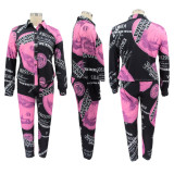 Printed Shirt Fashion Women Two Piece Set DHN007