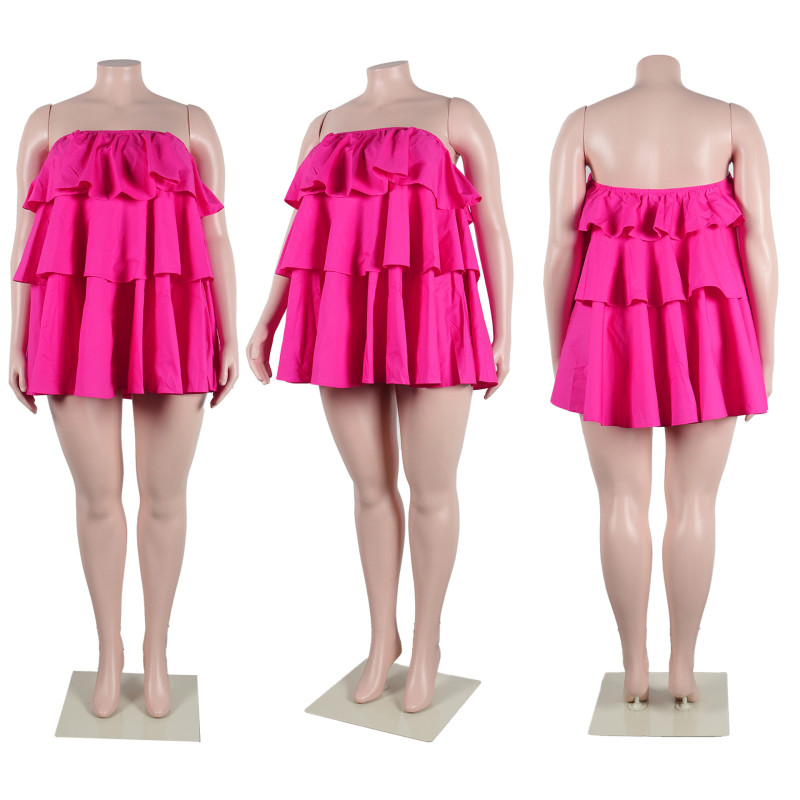 Fashionable breast wrap ruffled puffy skirt cake skirt dress