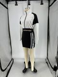 Colored Long Sleeve Short Skirt Set D10057