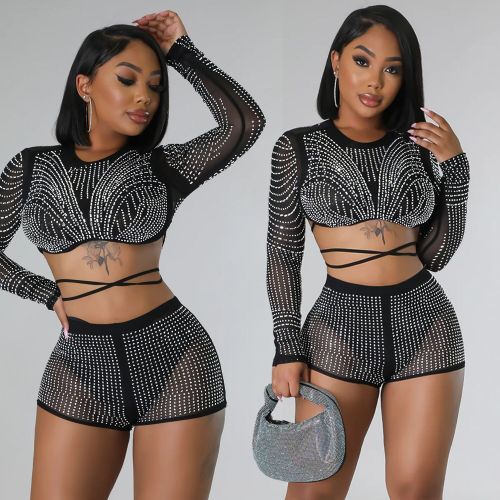 Sexy hot diamond three piece nightclub suit