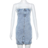 Denim bra waist up dress