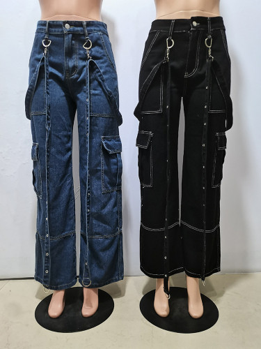 Work bag sling loose casual denim pants