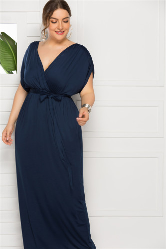 Sexy Solid V-Neck Loose Swing Dress