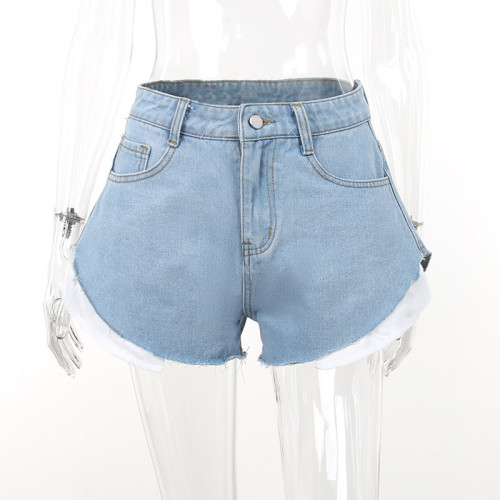Single button short denim