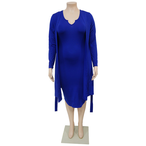 Long sleeved oversized bra dress two-piece set