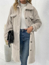 Plush lapel plush top coat