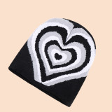 Warm Heart Pattern Adult Knitted Hat