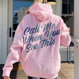 Versatile letter printed contrasting hoodie