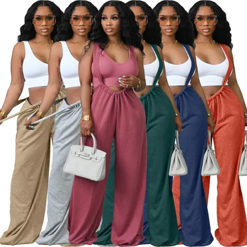 Women's hip-hop sports waistband tie up two loose casual pants