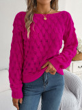 Feather Hollow Out One Line Neck Off Shoulder Lantern Sleeve Sweater