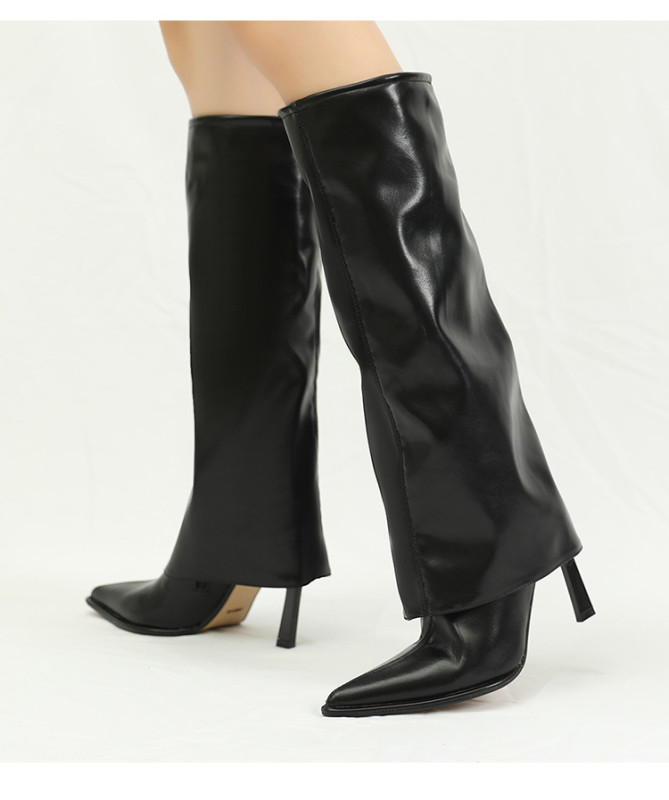 Thin heeled pointed boots, pant sleeves, long boots, women's high boots