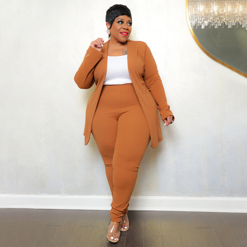Casual long sleeved pants small suit two-piece set