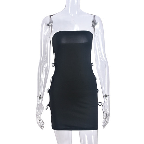 Chest wrap, hollow out, sexy rope wrap, hip wrap, sexy dress