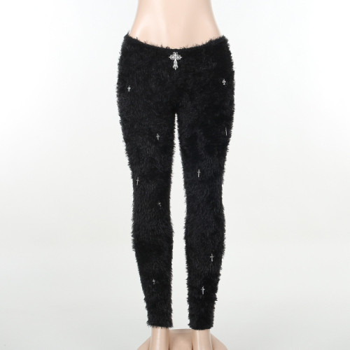 Fashion Cross Accessories Wool Pants