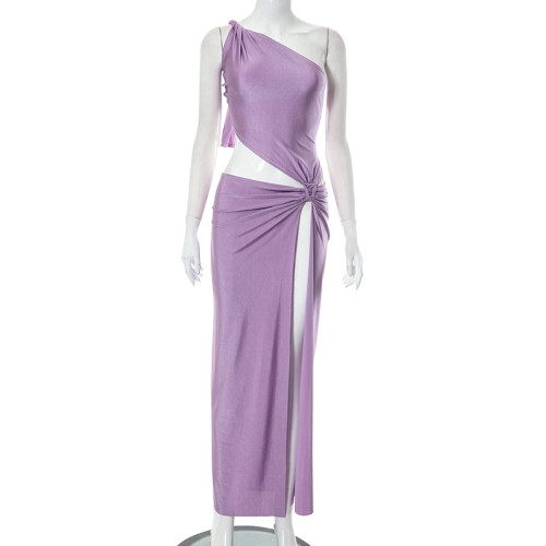Sleeveless Strap High Split Spicy Girl Dress
