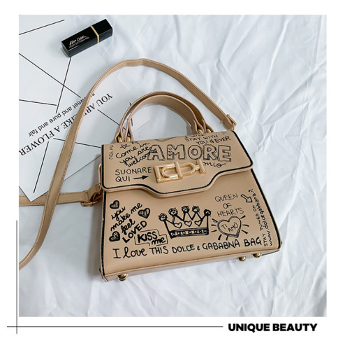 Shoulder bag letter lock buckle handbag