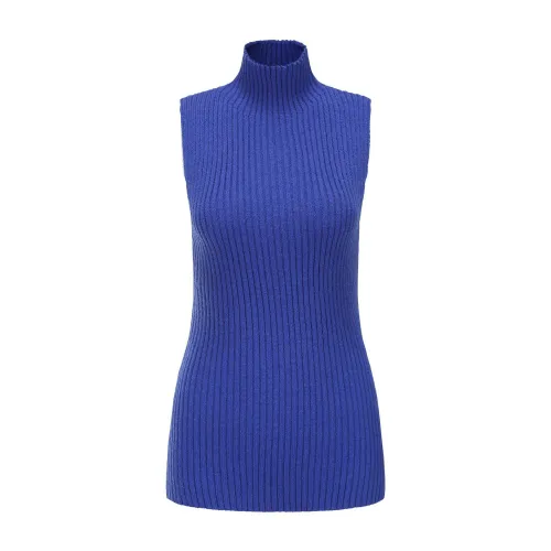 Women's high neckline sleeveless sweater with a bottom layer, slim fitting women's top