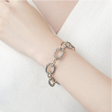 Stainless steel oval bracelet