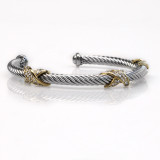 Diamond 8-shaped cross X stainless steel 5MM cable rope C-shaped adjustable female bracelet