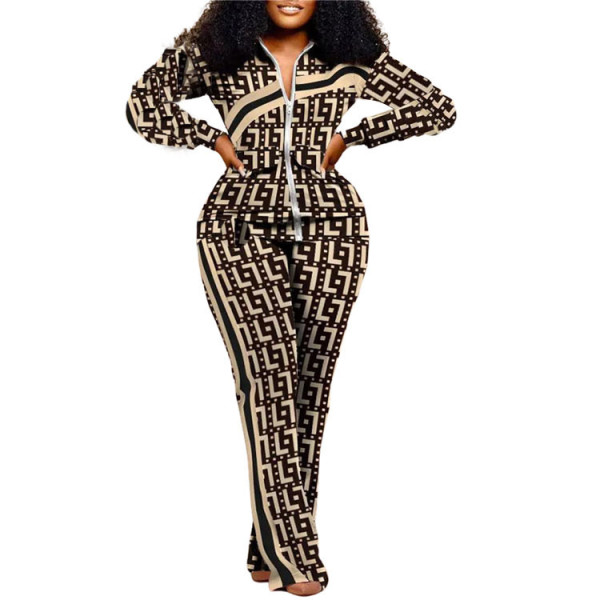 Printed trend sports two-piece set