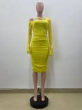 Yellow slim fitting dress