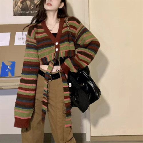 Striped contrast knit