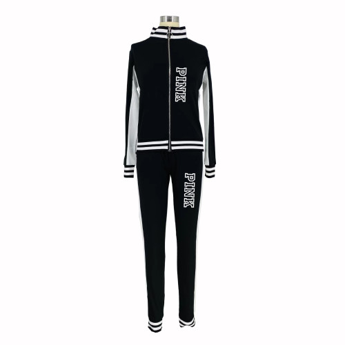 Printed jacket set, sportswear two-piece set