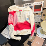 Fashionable long sleeved knitted sweater pullover top