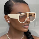 Large framed one-piece sunglasses