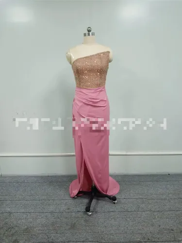 Long sleeveless fashionable jumpsuit with a mid length evening gown