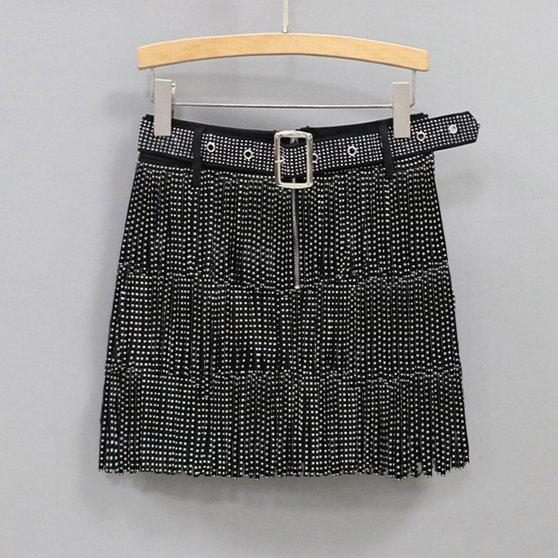 Slim fit and slim high waisted A-line skirt, half length skirt