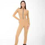 Zipper long sleeved jumpsuit