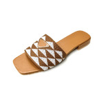 Triangle logo thick heel slippers