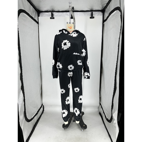 Digital printed hoodie sports suit