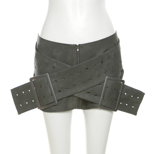 High waisted, hip wrapped, leg length skirt