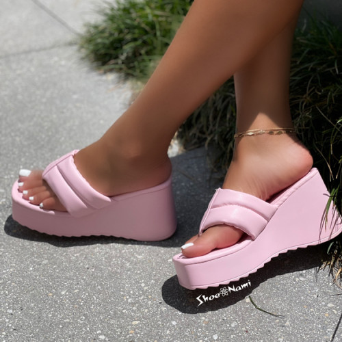Leather toe slope and thick sole cool mop