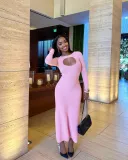 Sexy and fashionable exposed thread dress