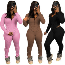 Casual threaded two-piece hood set