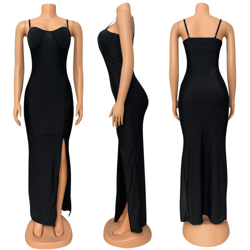 Women's sexy suspender nightclub long socialite evening dress