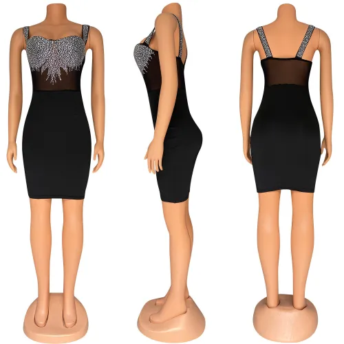 Sexy slit slim fit pleated strapless dress