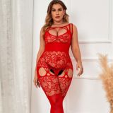 Large size erotic lingerie, sexy hollow out erotic pajamas