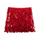 Sexy A-line skirt, high waisted, buttocks wrapped, sequined mini skirt