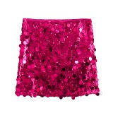 Sexy A-line skirt, high waisted, buttocks wrapped, sequined mini skirt
